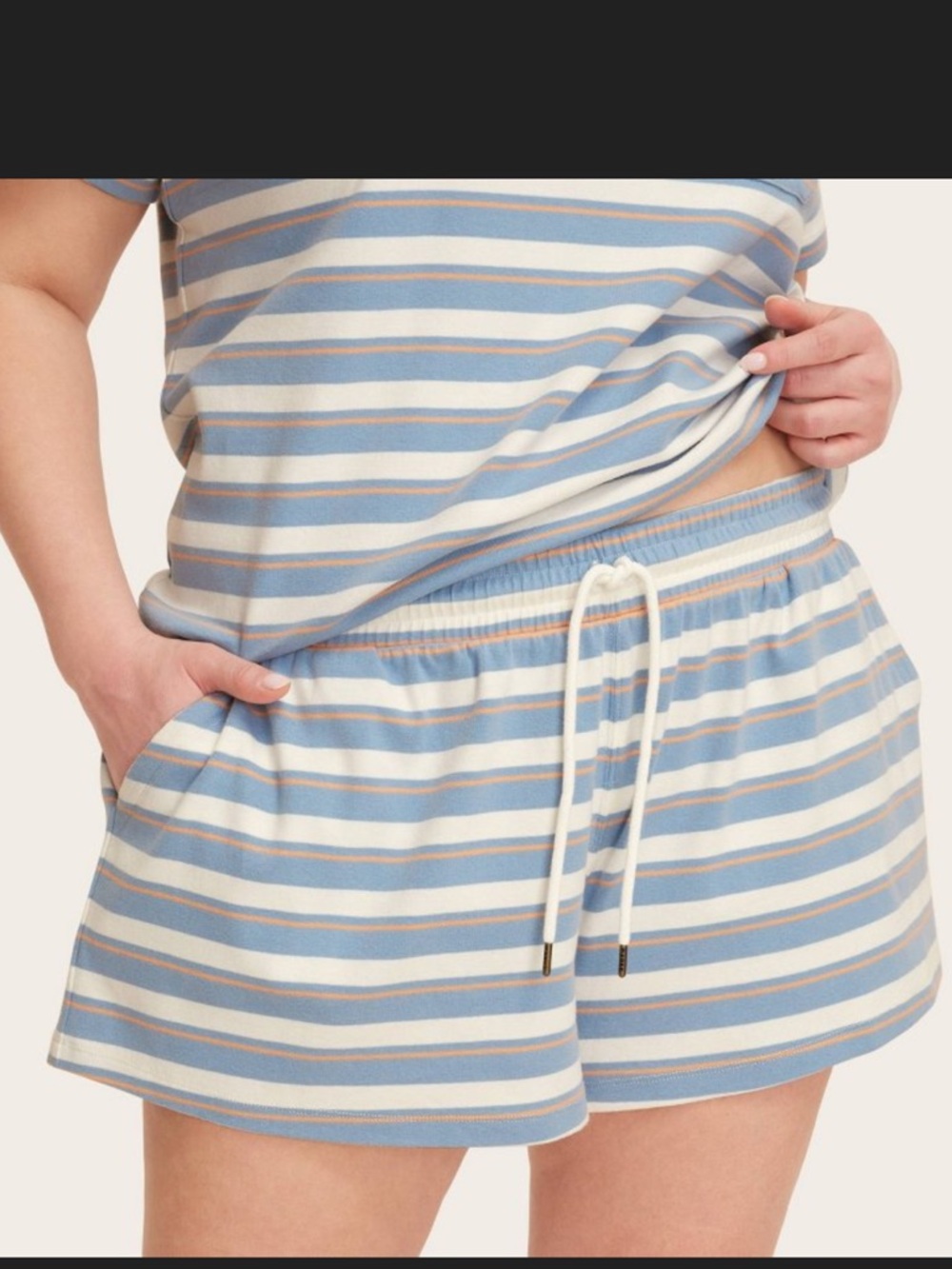 NWT Parke X Target Light Blue/Orange Striped Shorts Size Medium